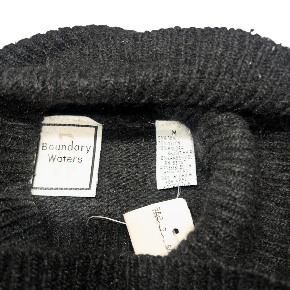 Vtg NWT Boundary Waters Argyle Geometric Sweater Silk Rabbit Hair Wool Womens‎ M - Picture 10 of 10